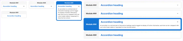 Reusable accordion interaction states